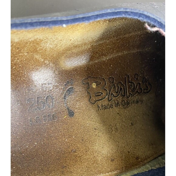 Birkenstock Birki's Amsterdam Clogs Navy Leather Upper. Size 39/8 USA Narrow/Med - Picture 3 of 8